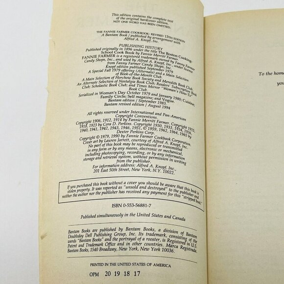 Fannie Farmer Cookbook Recipe Marion Cunningham Book Tradition Classic American - Picture 6 of 12